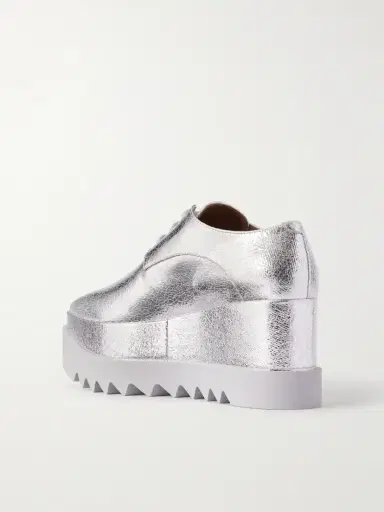 Stella McCartney Elyse Woven Metallic Vegetarian Material Platform Brogues | Thumbnail 3