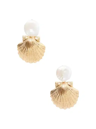 Jennifer Behr Laguna Gold-tone Pearl-effect Embellished Earrings | Thumbnail 1 Jennifer Behr Laguna Gold-tone Pearl-effect Embellished Earrings | Thumbnail 1