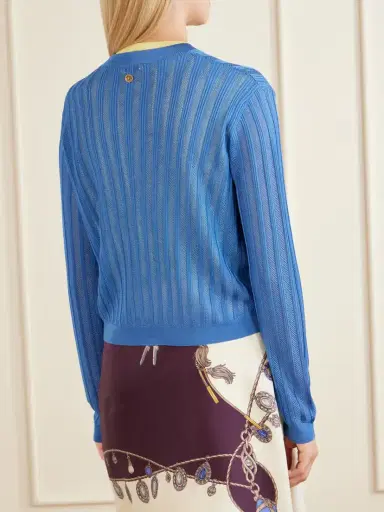 Versace Medusa-embellished Ribbed Crochet-knit Cardigan | Thumbnail 4 Versace Medusa-embellished Ribbed Crochet-knit Cardigan | Thumbnail 4