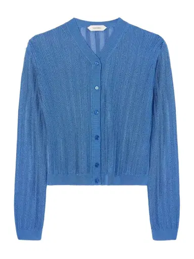 Versace Medusa-embellished Ribbed Crochet-knit Cardigan | Thumbnail 1 Versace Medusa-embellished Ribbed Crochet-knit Cardigan | Thumbnail 1