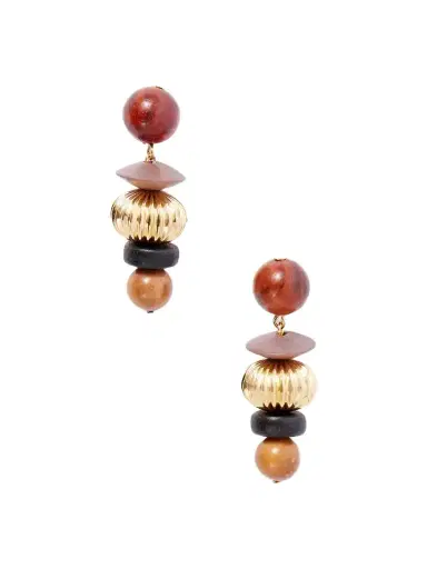 Jennifer Behr Lavon Gold-tone Bead-embellished Earrings | Thumbnail 1