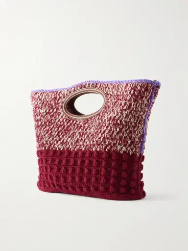 Marni Logo-appliquéd Leather-trimmed Knitted Wool Clutch | Thumbnail 4 Marni Logo-appliquéd Leather-trimmed Knitted Wool Clutch | Thumbnail 4