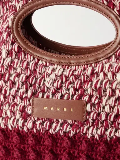 Marni Logo-appliquéd Leather-trimmed Knitted Wool Clutch | Thumbnail 5 Marni Logo-appliquéd Leather-trimmed Knitted Wool Clutch | Thumbnail 5