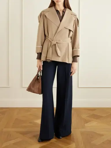 Max Mara Cropped Belted Cotton-blend Trench Coat | Thumbnail 2 Max Mara Cropped Belted Cotton-blend Trench Coat | Thumbnail 2