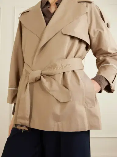 Max Mara Cropped Belted Cotton-blend Trench Coat | Thumbnail 5 Max Mara Cropped Belted Cotton-blend Trench Coat | Thumbnail 5
