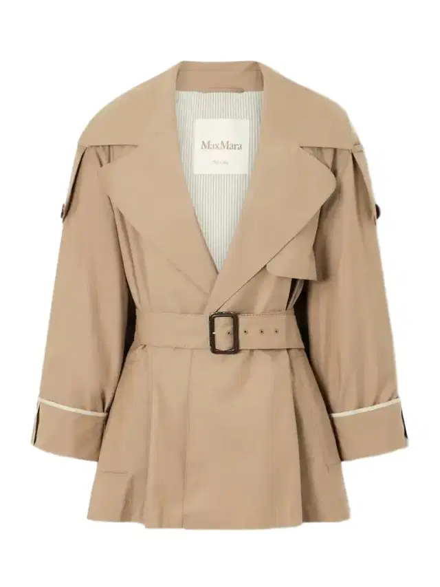 Max Mara Cropped Belted Cotton-blend Trench Coat