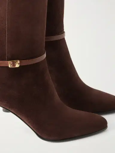 Valentino Garavani Pattie 85 Buckle-detail Suede Knee Boots | Thumbnail 5 Valentino Garavani Pattie 85 Buckle-detail Suede Knee Boots | Thumbnail 5