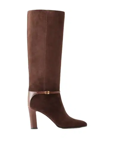 Valentino Garavani Pattie 85 Buckle-detail Suede Knee Boots | Thumbnail 1 Valentino Garavani Pattie 85 Buckle-detail Suede Knee Boots | Thumbnail 1