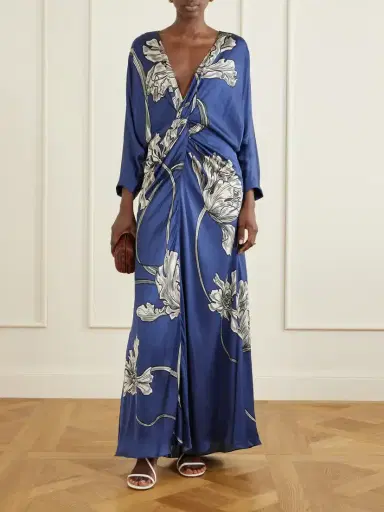 ANDRES OTALORA Olanna Printed Gathered Cotton Maxi Dress | Thumbnail 2