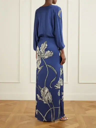 ANDRES OTALORA Olanna Printed Gathered Cotton Maxi Dress | Thumbnail 3