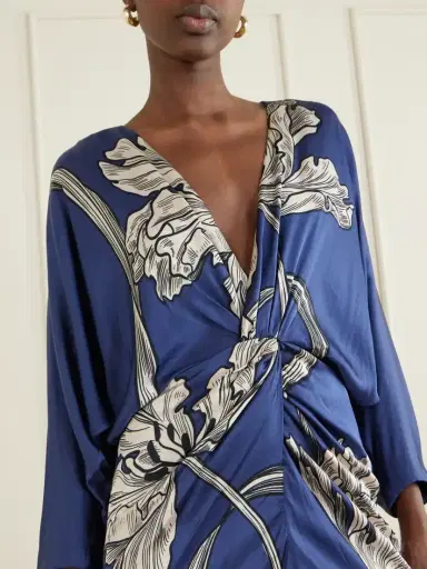 ANDRES OTALORA Olanna Printed Gathered Cotton Maxi Dress | Thumbnail 4