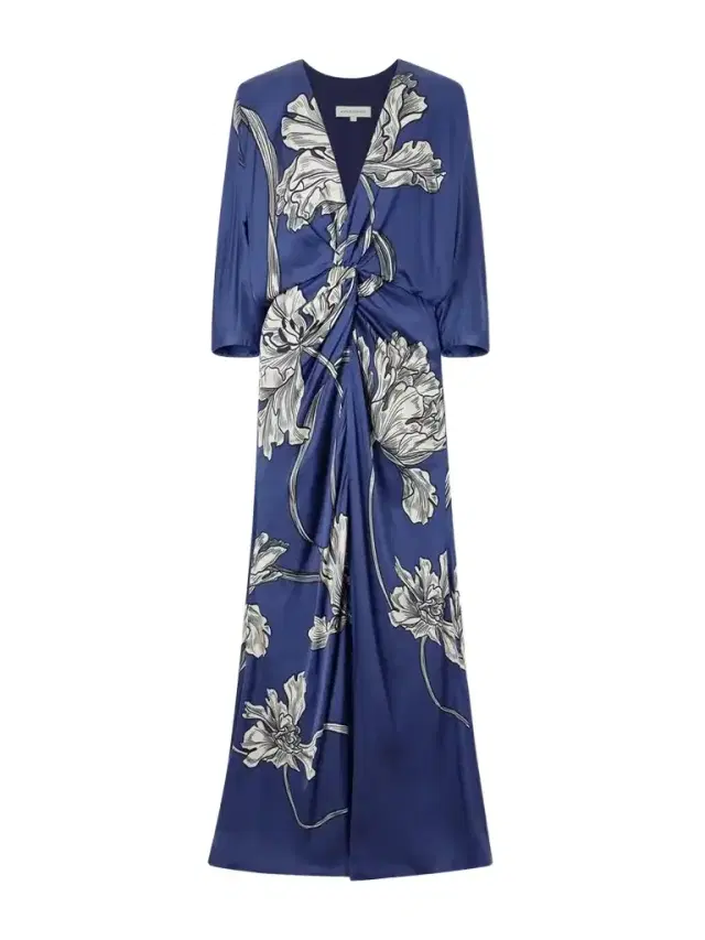 Olanna Printed Gathered Cotton Maxi Dress