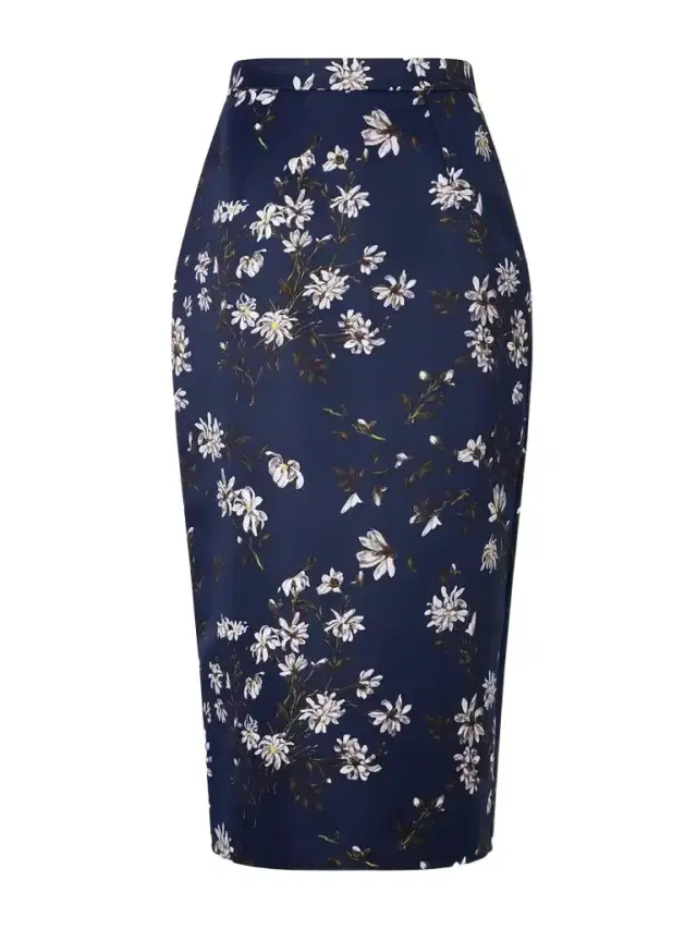 Emilia Wickstead Lorelei Faille Midi Skirt
