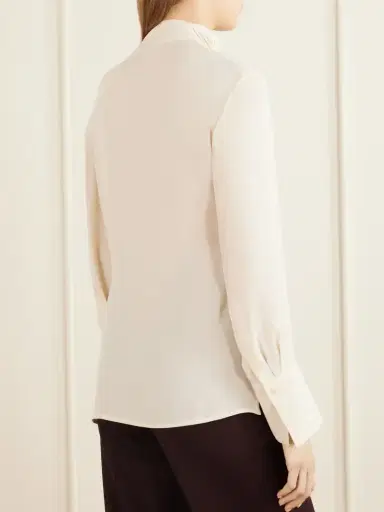 Victoria Beckham Pleated Georgette Blouse | Thumbnail 3 Victoria Beckham Pleated Georgette Blouse | Thumbnail 3