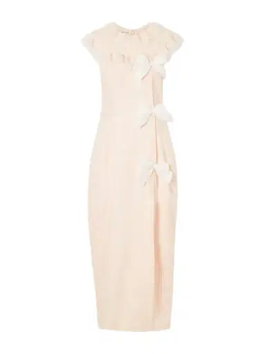 Alessandra Rich Lace-trimmed Bow-detail Printed Silk-jacquard Midi Dress | Thumbnail 1