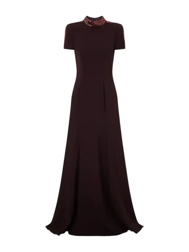 Jenny Packham Mesa Embellished Crepe Gown