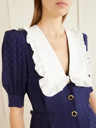 Alessandra Rich Ruffled Silk-jacquard Mini Dress | Thumbnail 4