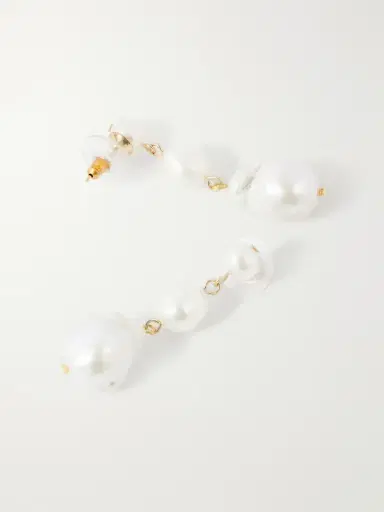 Jennifer Behr Amari Gold-tone Pearl Earrings | Thumbnail 3