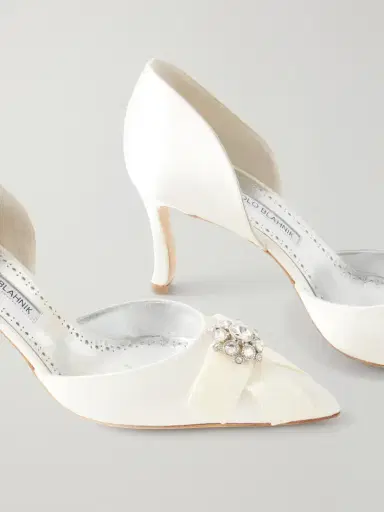 Manolo Blahnik Apidosa 70 Bow-detailed Crystal-embellished Satin Pumps | Thumbnail 5 Manolo Blahnik Apidosa 70 Bow-detailed Crystal-embellished Satin Pumps | Thumbnail 5