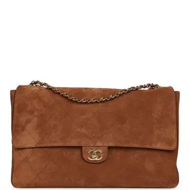 Chanel Chanel Maxi "Souplissimo" Large Flap Bag Camel Suede Gold Hardware | Thumbnail 1 Chanel Chanel Maxi "Souplissimo" Large Flap Bag Camel Suede Gold Hardware | Thumbnail 1