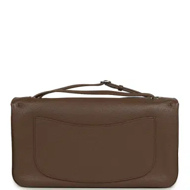 Chanel Chanel Maxi "Souplissimo" Small Flap Bag Brown Grained Calfskin Silver Hardware | Thumbnail 4