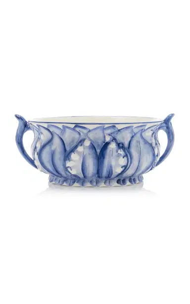 Moda Domus Lily of The Valley Ceramic Planter - Blue | Thumbnail 2 Moda Domus Lily of The Valley Ceramic Planter - Blue | Thumbnail 2