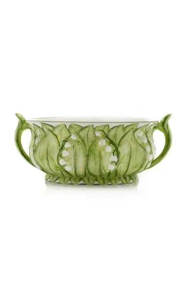 Moda Domus Lily of The Valley Ceramic Planter - Blue | Thumbnail 1 Moda Domus Lily of The Valley Ceramic Planter - Blue | Thumbnail 1