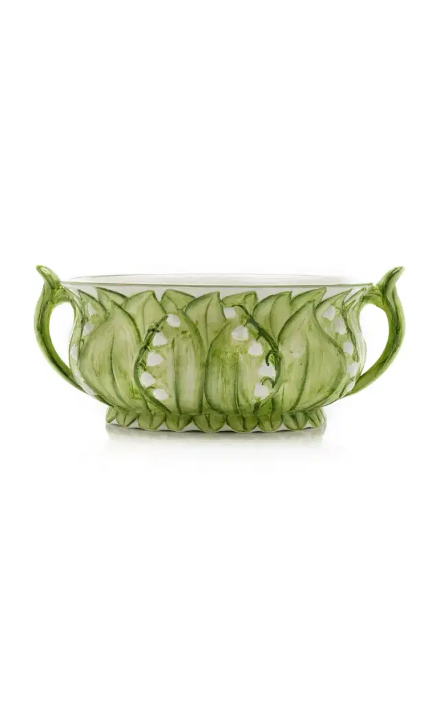 Moda Domus Lily of The Valley Ceramic Planter - Blue