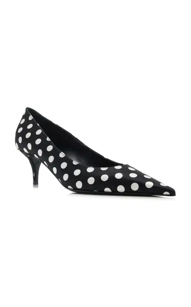 Amina Muaddi Barbara Polka-Dot Satin Pumps | Thumbnail 4