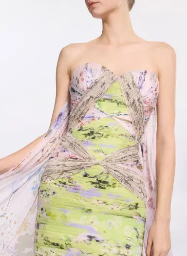 Elie Saab Garden Print Short Dress | Thumbnail 5