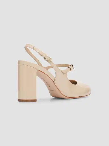 Cinq à Sept Women's Lola 80MM Patent Leather Slingback Pumps - Tan | Thumbnail 3