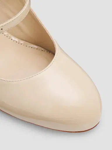 Cinq à Sept Women's Lola 80MM Patent Leather Slingback Pumps - Tan | Thumbnail 6