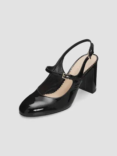 Cinq à Sept Women's Lola 80MM Patent Leather Slingback Pumps - Black | Thumbnail 2