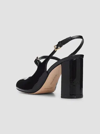 Cinq à Sept Women's Lola 80MM Patent Leather Slingback Pumps - Black | Thumbnail 3