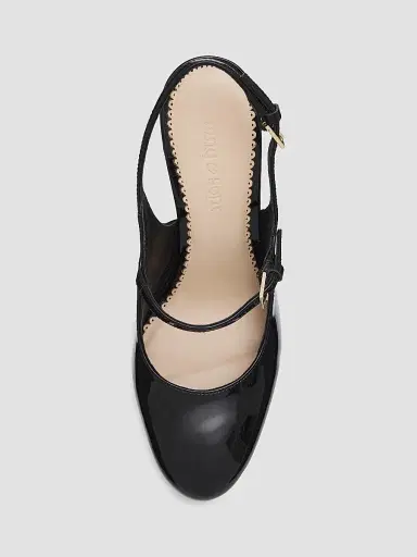 Cinq à Sept Women's Lola 80MM Patent Leather Slingback Pumps - Black | Thumbnail 4