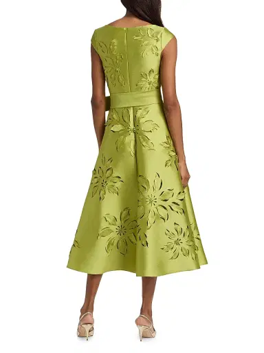 BADGLEY MISCHKA Women's Lasercut Floral Tie Waist Midi-Dress | Thumbnail 5 BADGLEY MISCHKA Women's Lasercut Floral Tie Waist Midi-Dress | Thumbnail 5