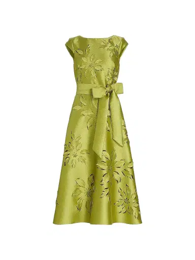 BADGLEY MISCHKA Women's Lasercut Floral Tie Waist Midi-Dress | Thumbnail 1 BADGLEY MISCHKA Women's Lasercut Floral Tie Waist Midi-Dress | Thumbnail 1