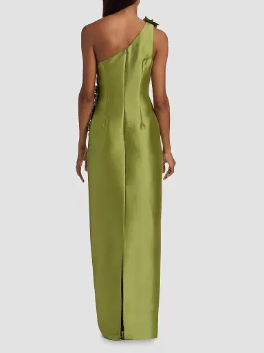 BADGLEY MISCHKA Women's Floral Appliqué One-Shoulder Gown | Thumbnail 5 BADGLEY MISCHKA Women's Floral Appliqué One-Shoulder Gown | Thumbnail 5