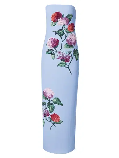 Carolina Herrera Women's Bead-Embellished Floral Strapless Column Gown | Thumbnail 1 Carolina Herrera Women's Bead-Embellished Floral Strapless Column Gown | Thumbnail 1
