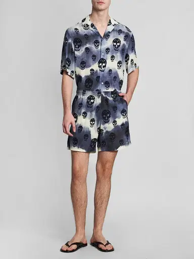 Alexander McQueen Men's Tie-Dye Skull Shirt - Pastel - Size 46 | Thumbnail 2