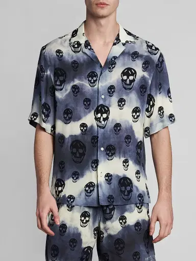 Alexander McQueen Men's Tie-Dye Skull Shirt - Pastel - Size 46 | Thumbnail 3
