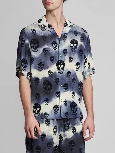 Alexander McQueen Men's Tie-Dye Skull Shirt - Pastel - Size 46 | Thumbnail 4