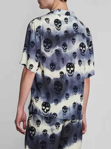 Alexander McQueen Men's Tie-Dye Skull Shirt - Pastel - Size 46 | Thumbnail 5