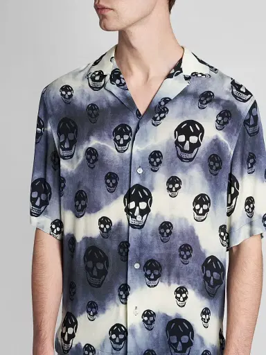 Alexander McQueen Men's Tie-Dye Skull Shirt - Pastel - Size 46 | Thumbnail 6