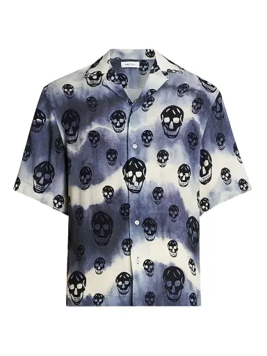 Alexander McQueen Men's Tie-Dye Skull Shirt - Pastel - Size 46 | Thumbnail 1