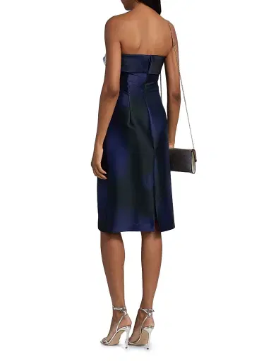 Teri Jon by Rickie Freeman Women's Mikado Floral Strapless Midi-Dress | Thumbnail 5 Teri Jon by Rickie Freeman Women's Mikado Floral Strapless Midi-Dress | Thumbnail 5