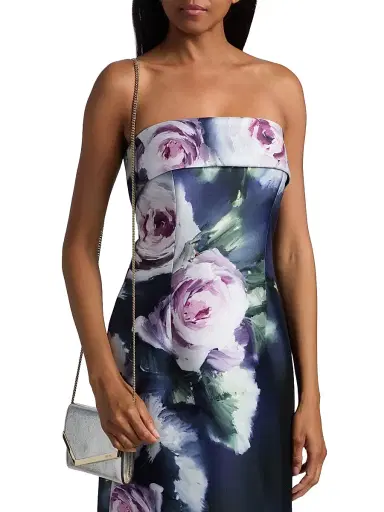 Teri Jon by Rickie Freeman Women's Mikado Floral Strapless Midi-Dress | Thumbnail 6 Teri Jon by Rickie Freeman Women's Mikado Floral Strapless Midi-Dress | Thumbnail 6
