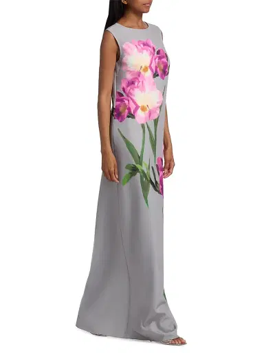 Teri Jon by Rickie Freeman Women's Floral Sleeveless Shift Gown | Thumbnail 2 Teri Jon by Rickie Freeman Women's Floral Sleeveless Shift Gown | Thumbnail 2
