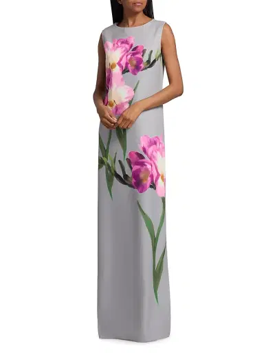 Teri Jon by Rickie Freeman Women's Floral Sleeveless Shift Gown | Thumbnail 3 Teri Jon by Rickie Freeman Women's Floral Sleeveless Shift Gown | Thumbnail 3