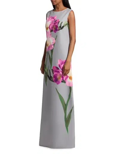Teri Jon by Rickie Freeman Women's Floral Sleeveless Shift Gown | Thumbnail 4 Teri Jon by Rickie Freeman Women's Floral Sleeveless Shift Gown | Thumbnail 4
